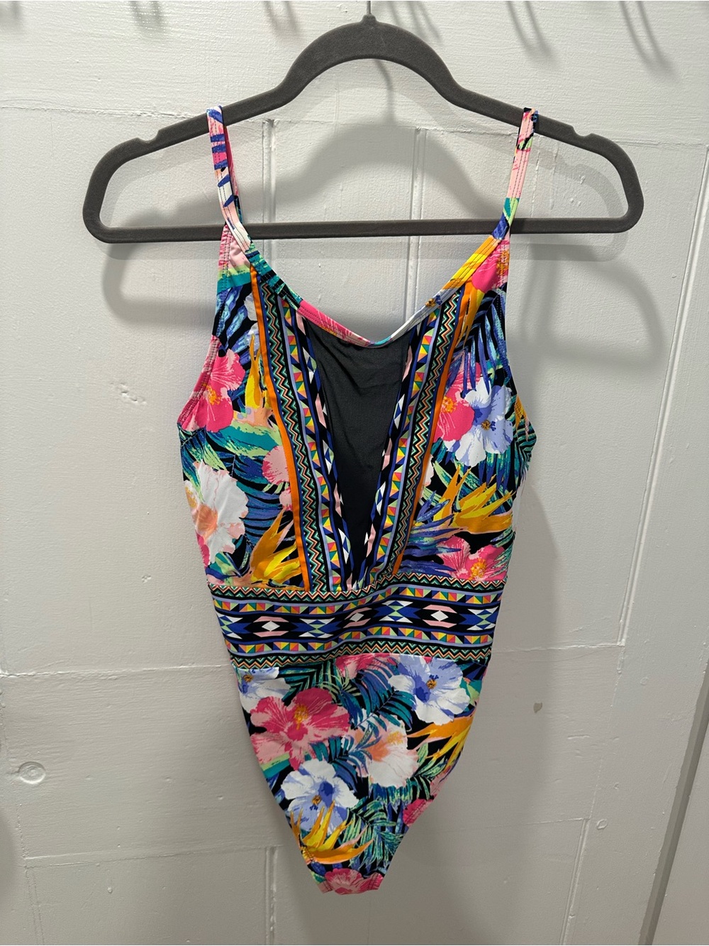 Ladies Tropical Floral One-Piece Swimsuit - Bright Multicolor